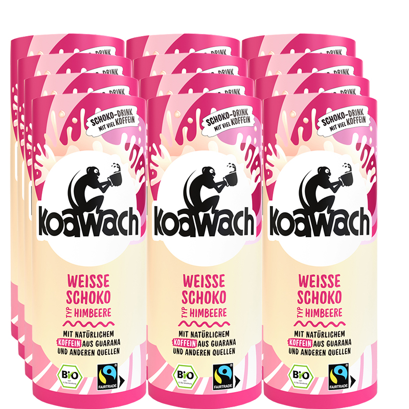 Koawach BIO Schoko-Drink - weiße Schoko & Himbeere, 12er Pack