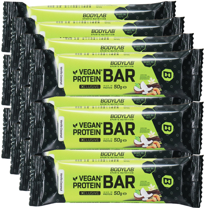 Bodylab24 Proteinriegel Vanilla Coconut, 12er Pack