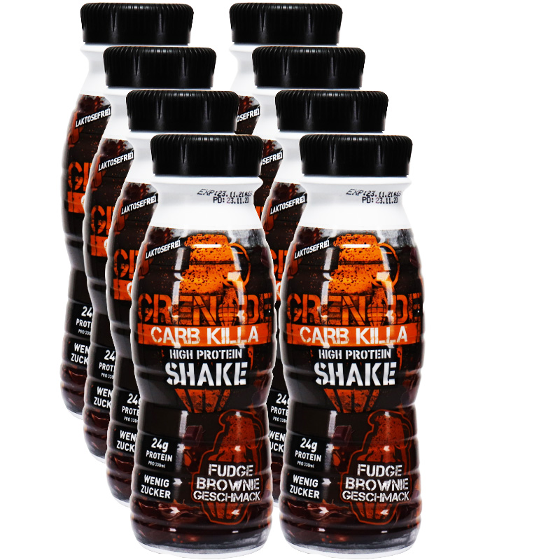 Grenade Carb Killa Shake Fudge Brownie, 8er Pack (EINWEG) zzgl. Pfand