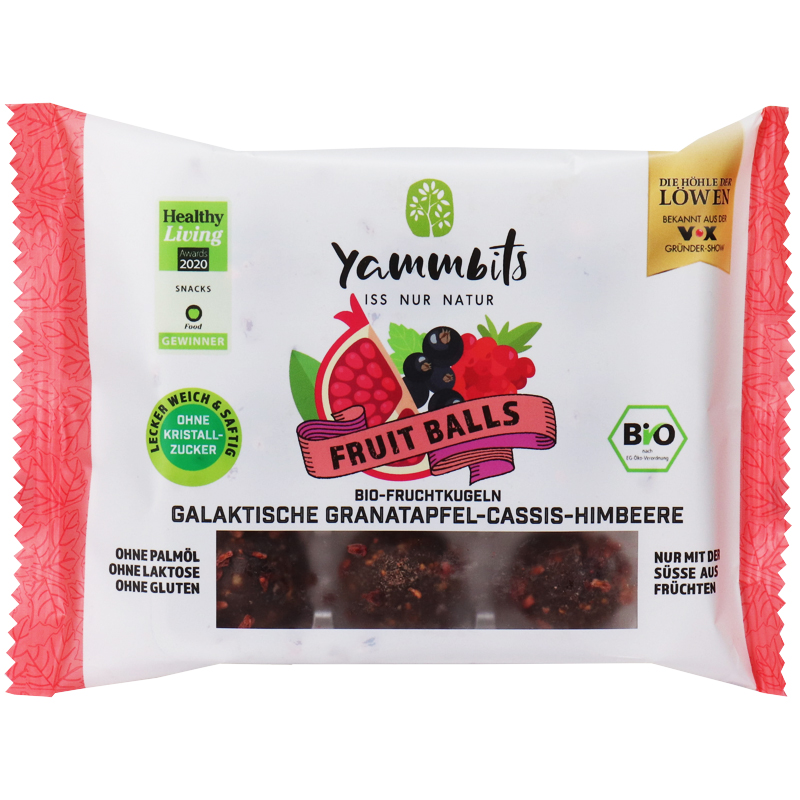 Yammbits BIO Fruchtkugeln Granatapfel-Cassis-Himbeere
