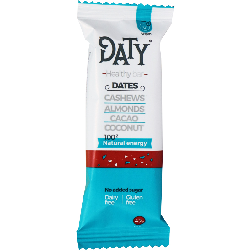DATY Healthybar Dattelriegel Mandel, Cashew, Kakao & Kokosnuss
